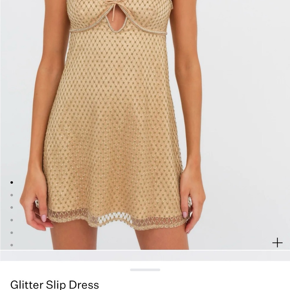Gold Glitter Slip Dress